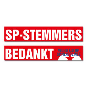 BANNER 'SP-STEMMERS BEDANKT'